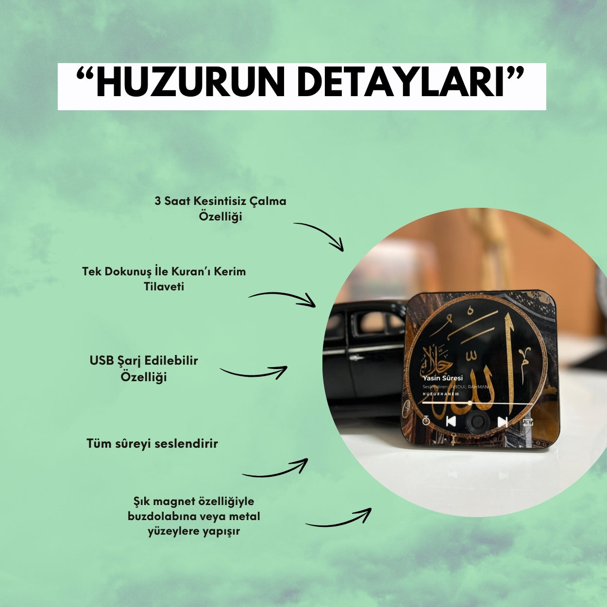 Huzurhanem™ Kur'an-ı Kerim Sesli Magnet